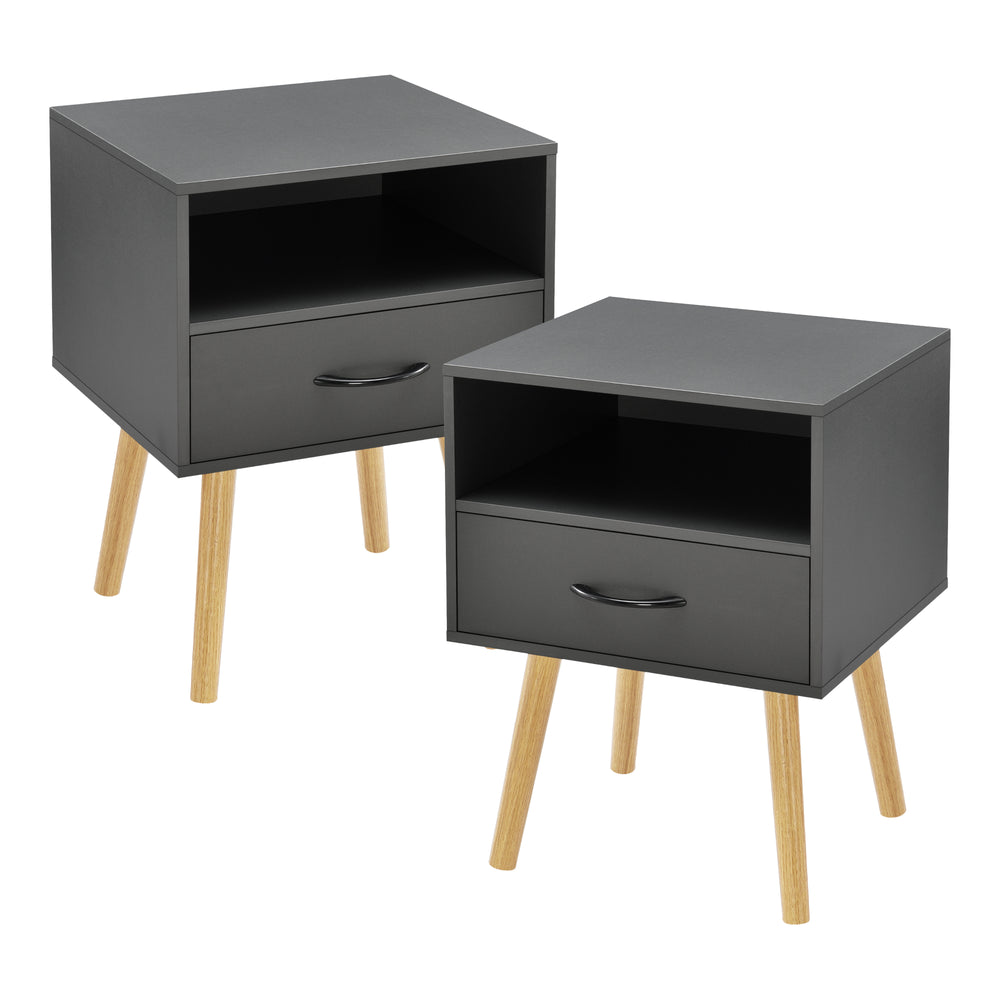 Sängbord Gävle set om 2 [en.casa]