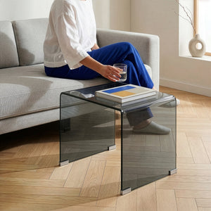 Sidobord Varlofrek Glas 50x50x50 cm [en.casa]
