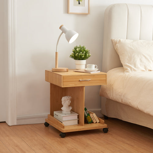 Rullbord Jokkmokk 56,5x43x43 cm bambu [en.casa] - premiumXL