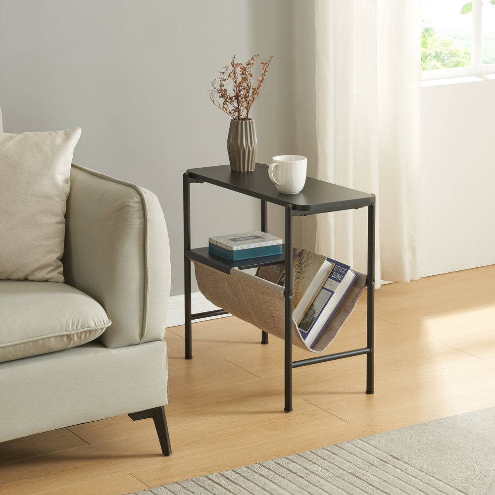 Satsbord Samnanger 60x28x53cm Svart [en.casa] - premiumXL