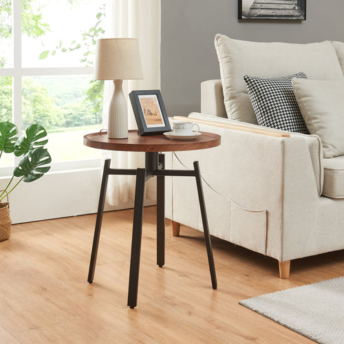 Satsbord Mippeena 54xØ50 cm Svart/Valnöt [en.casa] - premiumXL