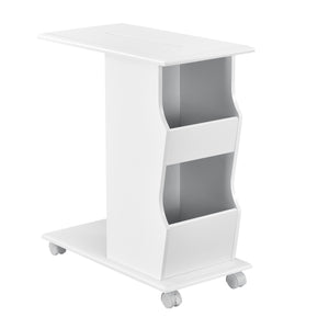 Satsbord Kungälv 53x30x63 cm hjul och förvaringsfack vit en.casa - premiumXL