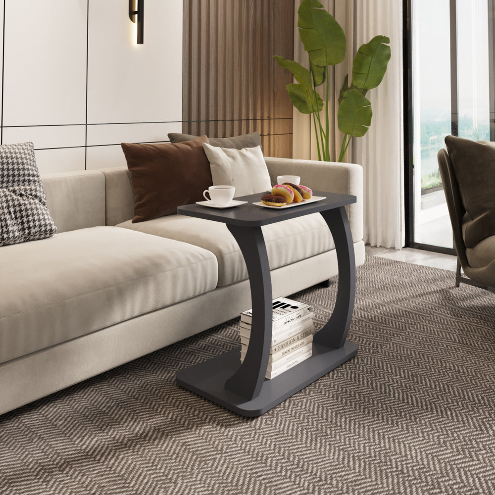 Sidobord Stattela C-formad 59x35x56 cm [en.casa]