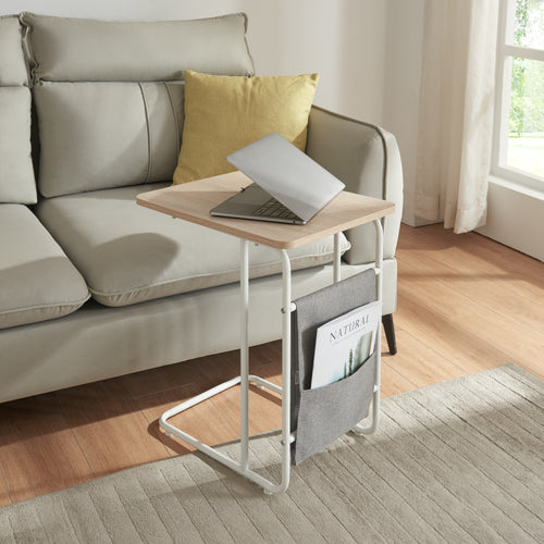 Laptoppbord Dyrøy 56x48x37cm Vit/Ek [en.casa] - premiumXL
