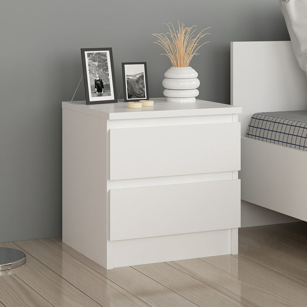 Nattduksbord Fuglebjerg 42x40x37 cm Vit [en.casa] - premiumXL