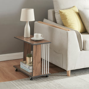 Haarby sidobord med 4 hjul 42x50x24 cm ekutseende [en.casa]