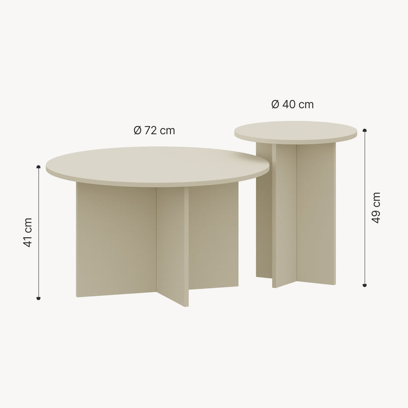 Måttskiss Sidobord 2-pack Verummetka [en.casa]