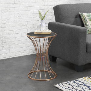 Timglasformat soffbord sängbord 55,5x37,5cm rustik trämönster [en.casa] välj modell