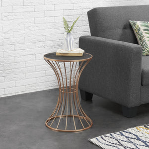Timglasformat soffbord sängbord 55,5x37,5cm rustik trämönster [en.casa] välj modell