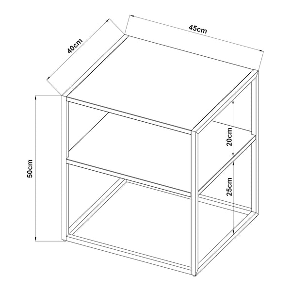 Sidobord Raahe 50,5x45x40 cm stål [en.casa] välj modell