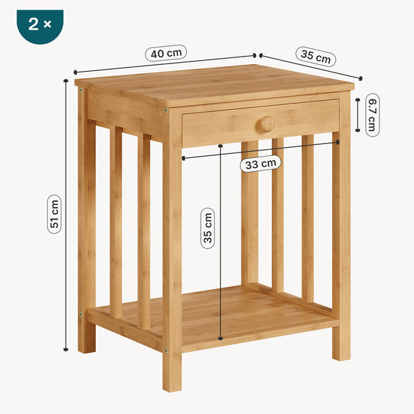 Sängbord Ranua [en.casa]