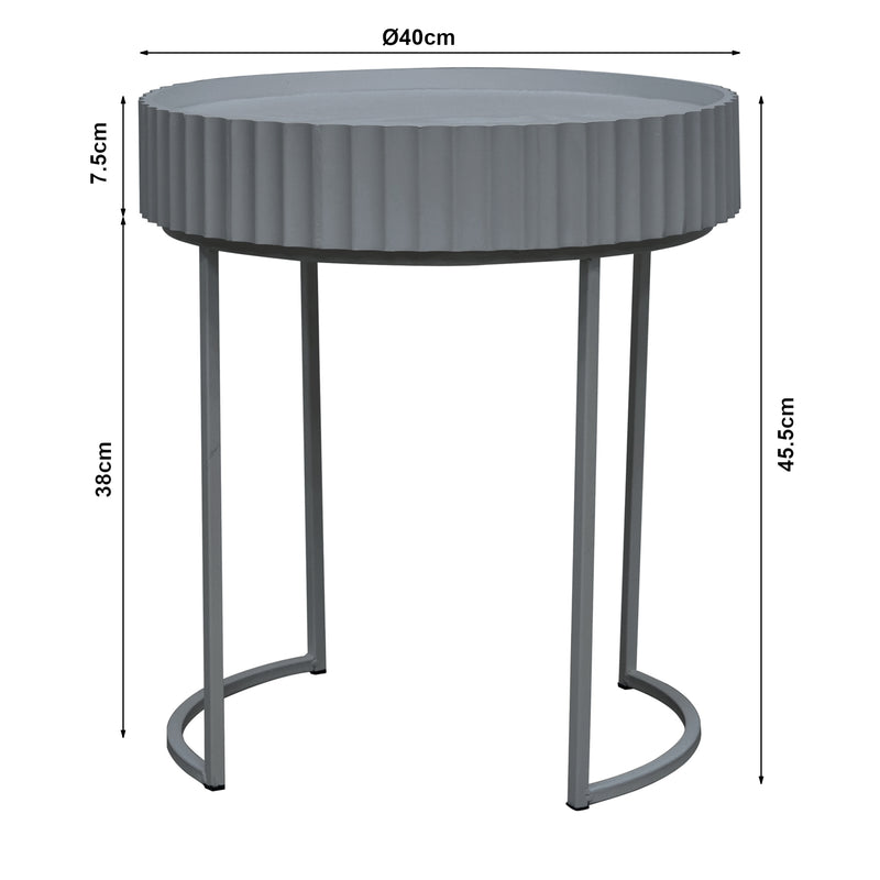 Måttskiss Sidobord Rill 46xØ40 cm [en.casa]