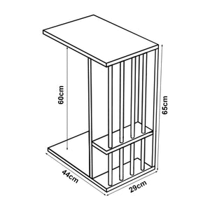 Sidobord Siikainen 65x44x29 cm [en.casa]
