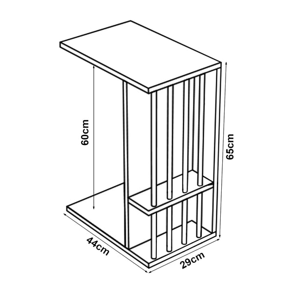 Sidobord Siikainen 65x44x29 cm [en.casa]