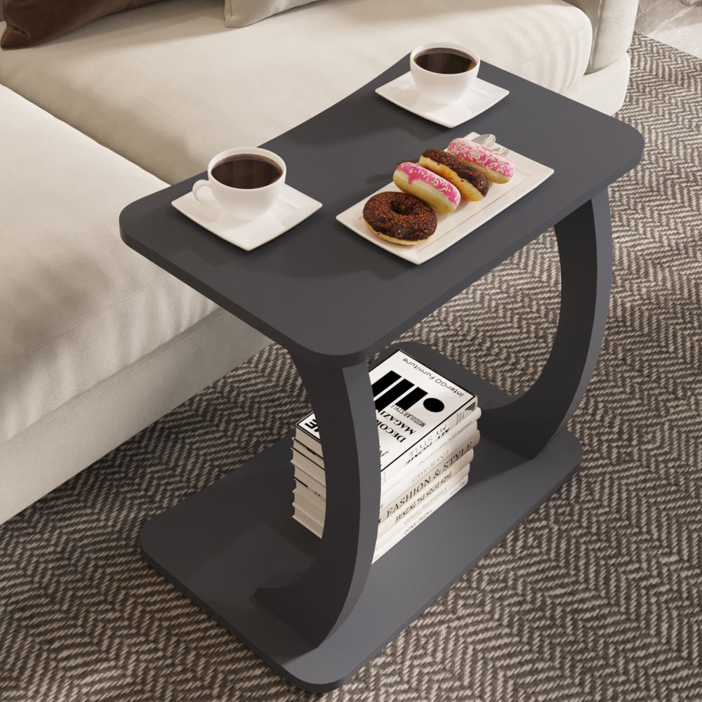 Sidobord Stattela C-formad 59x35x56 cm [en.casa]