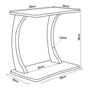 Sidobord Stattela C-formad 59x35x56 cm [en.casa]