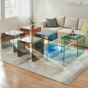 Sidobord Varlofrek Glas 50x50x50 cm [en.casa]