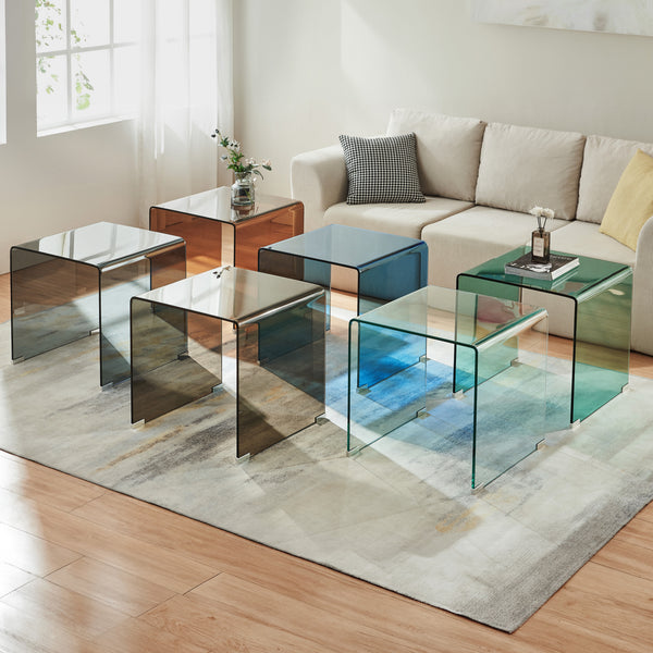 Sidobord Varlofrek Glas 50x50x50 cm [en.casa]