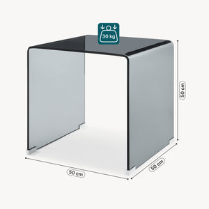 Sidobord Varlofrek Glas 50x50x50 cm [en.casa]
