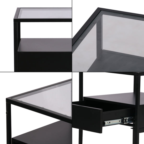 Vissenbjerg sidobord med låda i olika färger [en.casa]