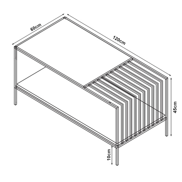 Soffbord Pärghos 120x60x45 cm [en.casa]