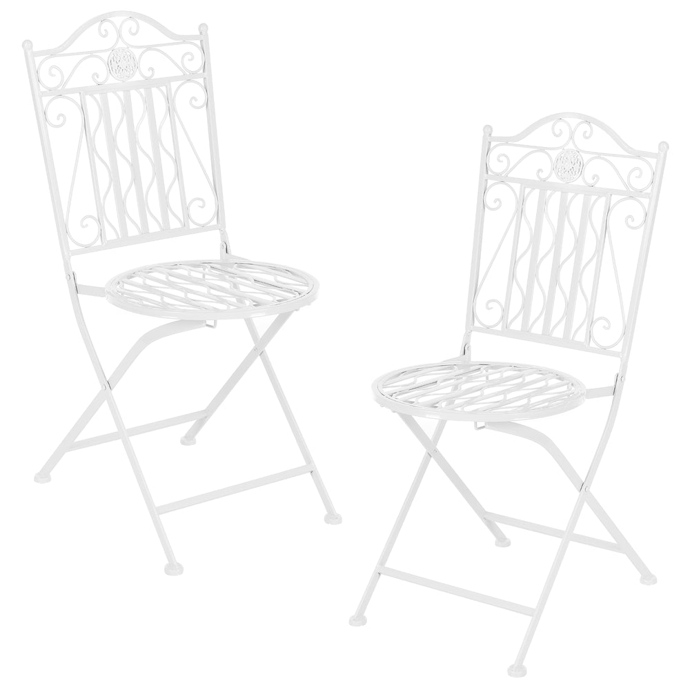 Bistroset Biella 3 - delars fällbar metall [en.casa] - premiumXL