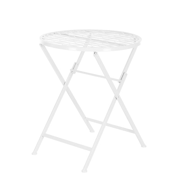 Bistroset Biella caféset bord och 2 stolar Øbord 60cm metall hopfällbar [en.casa] välj modell