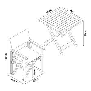Trädgårdsset Capistrello hopfällbar eukalyptus [casa.pro]