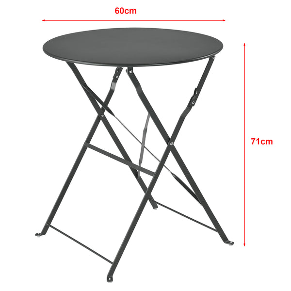 Bistroset Caprile caféset bord och 2 stolar Ø bord 60 cm stål hopfällbar [en.casa] välj modell