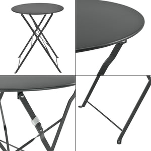 Bistroset Caprile caféset bord och 2 stolar Ø bord 60 cm stål hopfällbar [en.casa] välj modell