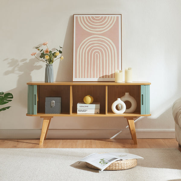 Tv-bänk Tysvær 120x40x58 cm natur [en.casa] 