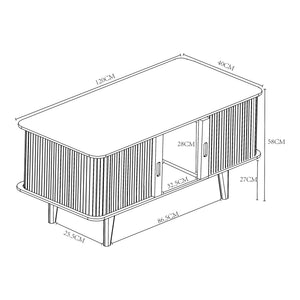 Tv-bänk Tysvær 120x40x58 cm natur [en.casa] 