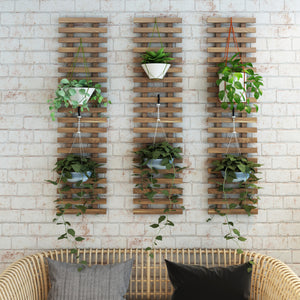Blomkruksvägghyllset Herwijnen 3-delar 100x24cm Mörk träton [en.casa]
