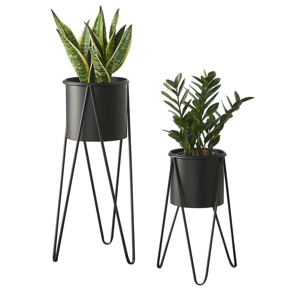 Växtställ Hedera i 2-pack Metall Svart [en.casa] - premiumXL