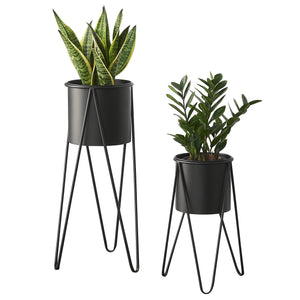 Växtställ Hedera i 2-pack Metall Svart [en.casa] - premiumXL