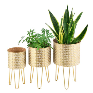 Blomsterställ Kalmthout 3-set mässingsfärgade en.casa - premiumXL