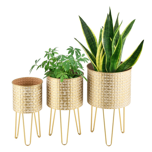 Blomsterställ Kalmthout 3-set mässingsfärgade en.casa - premiumXL
