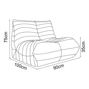 Golvfåtölj Kodsø 75x90x100 cm [en.casa]