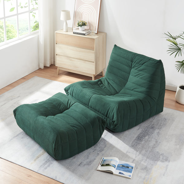 Golvsessel med fotpall Kodsø 75x90x100 cm [en.casa]