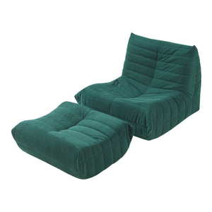 Golvsessel med fotpall Kodsø 75x90x100 cm [en.casa]