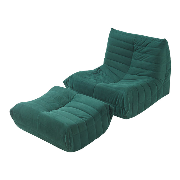 Golvsessel med fotpall Kodsø 75x90x100 cm [en.casa]