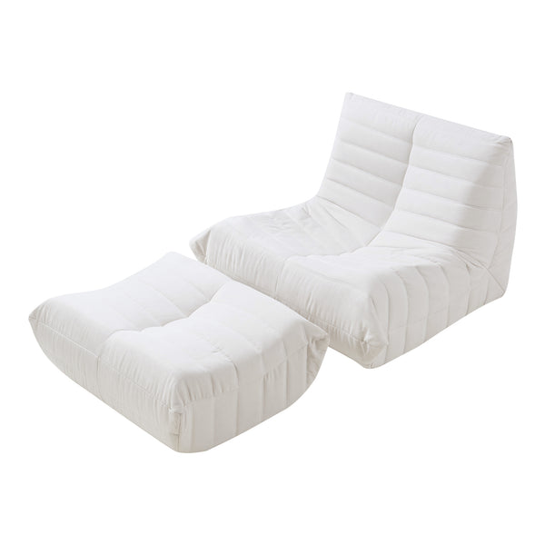 Golvsessel med fotpall Kodsø 75x90x100 cm [en.casa]