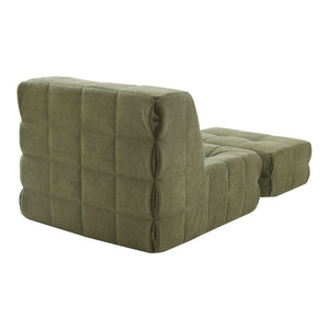 Golvsessel med fotpall Koskyvn textil [en.casa]