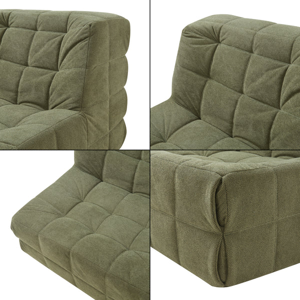 Golvsessel med fotpall Koskyvn textil [en.casa]