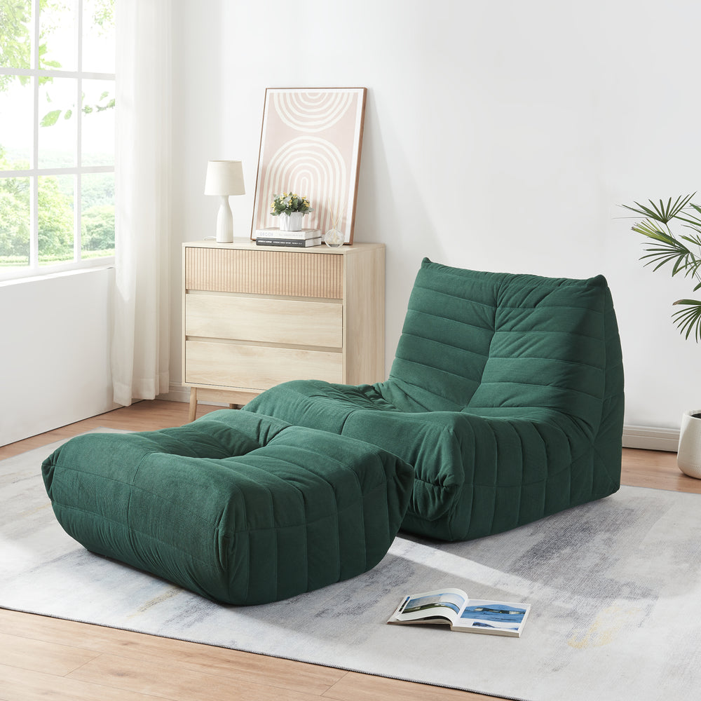 Golvsessel med fotpall Kodsø 75x90x100 cm [en.casa]