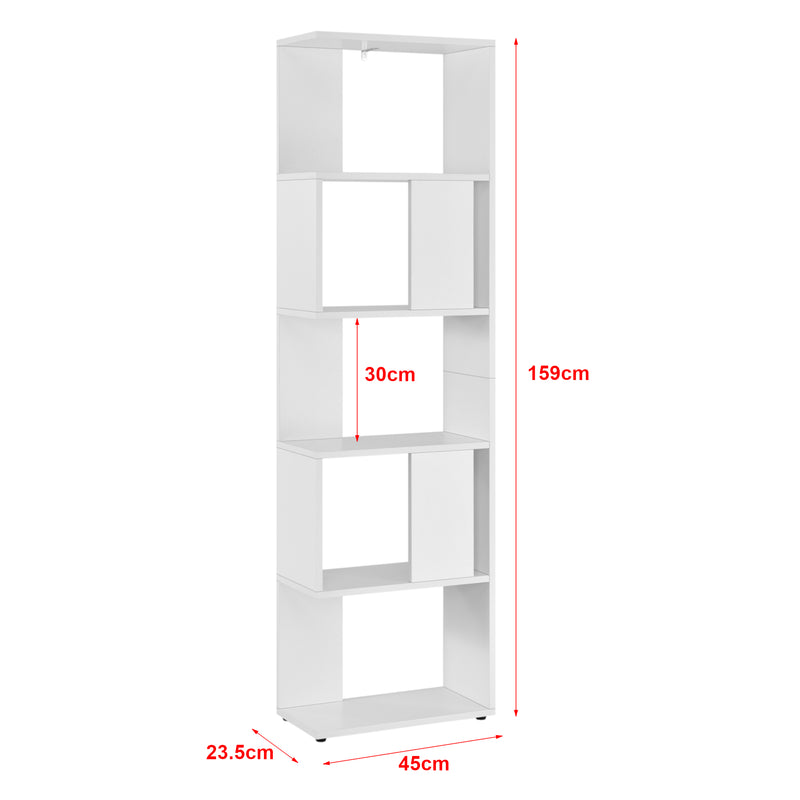 Måttskiss Bokhylla Aneby vägghängd 159x45x23,5 cm [en.casa] välj modell
