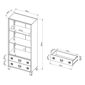 Bokhylla Hammarland med 2 lådor 180x80x40 cm [en.casa] välj modell