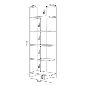 Bokhylla Vireftere 176x62x29 cm [en.casa]