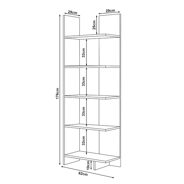 Bokhylla Vireftere 176x62x29 cm [en.casa]