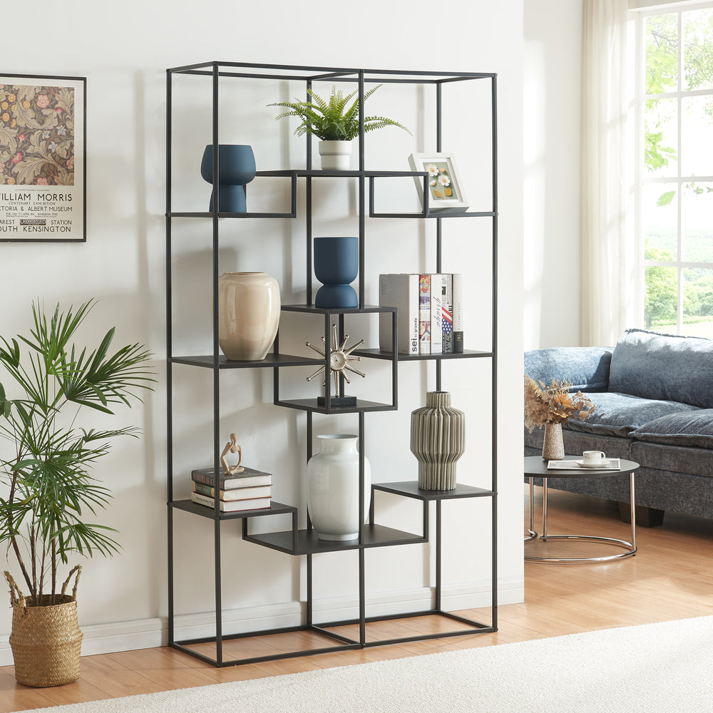 Ställhylla Råde Metall 180x100x35 cm Svart [en.casa] - premiumXL